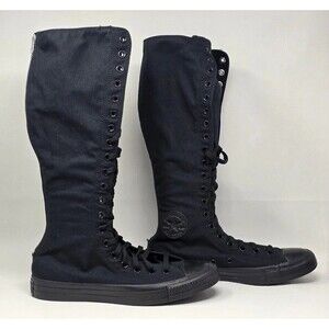 New Converse Chuck Taylor All Star XX-Hi Black Knee High Shoes Women's 9 A12325C